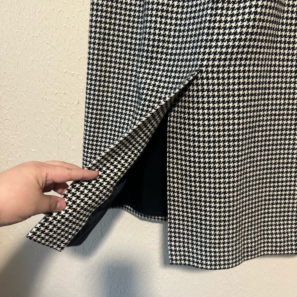 Vintage Rare Pierre Balmain‎ MIDI Houndstooth Wool Skirt Size 10 - Picture 4 of 11